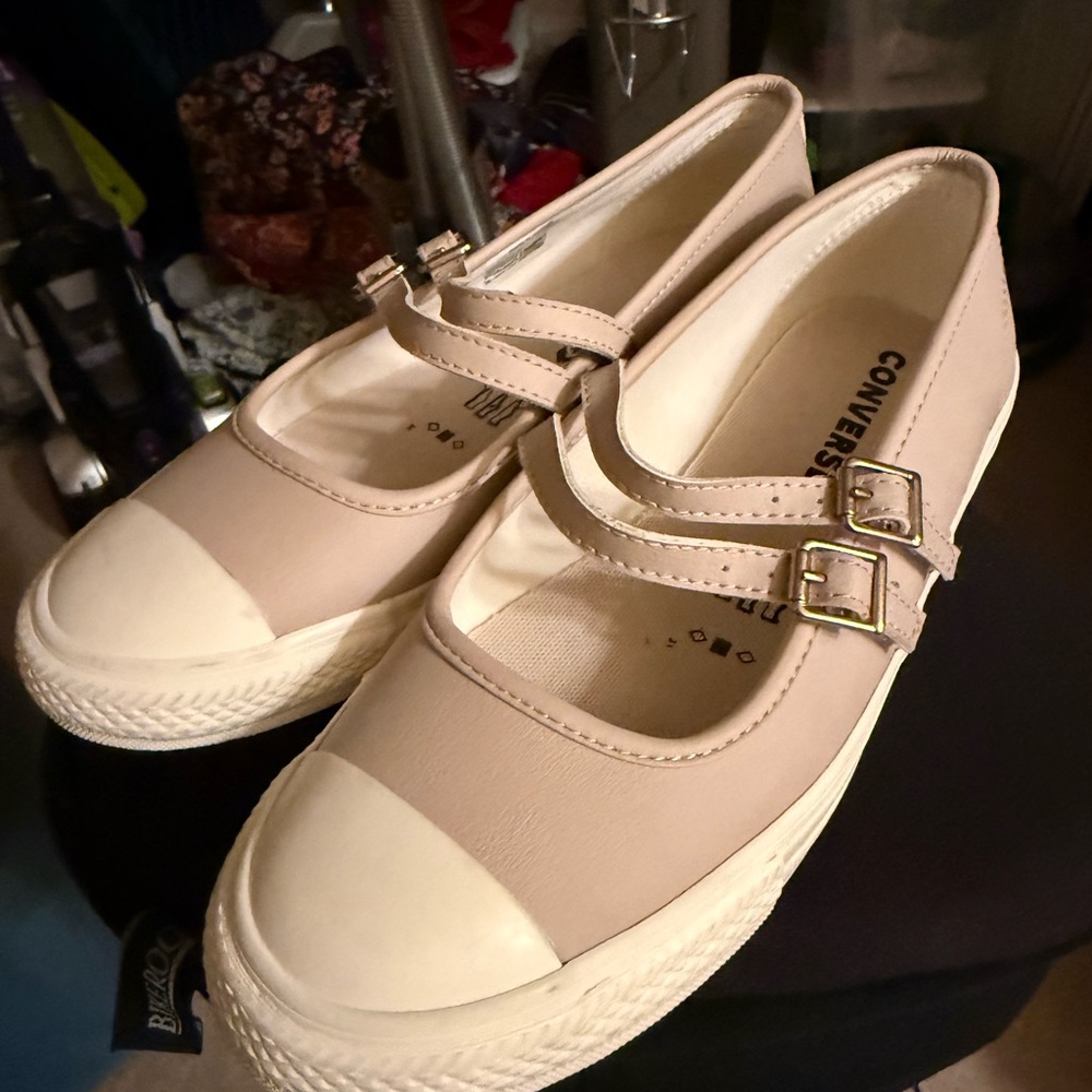 Converse Beige and White Athletic Shoes